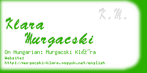 klara murgacski business card